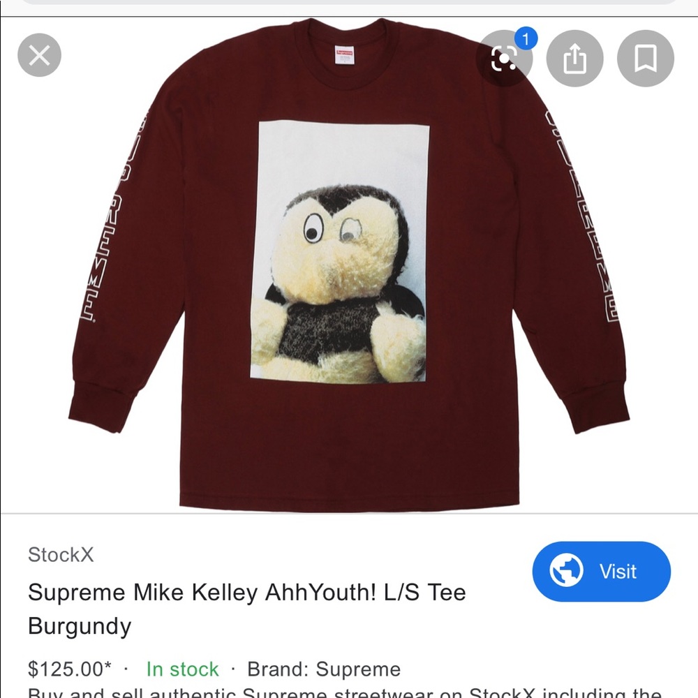 Mike Kelley/Supreme Ahh…Youth! L/S Tee... Burgundy